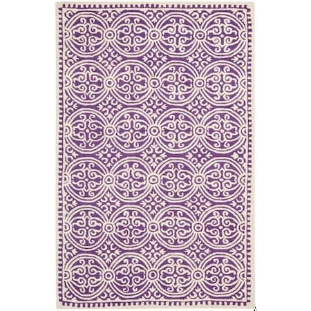 Safavieh 2 x 3 ft. Accent Transitional Cambridge- Purple and Ivory Hand Tufted Rug CAM123K-2